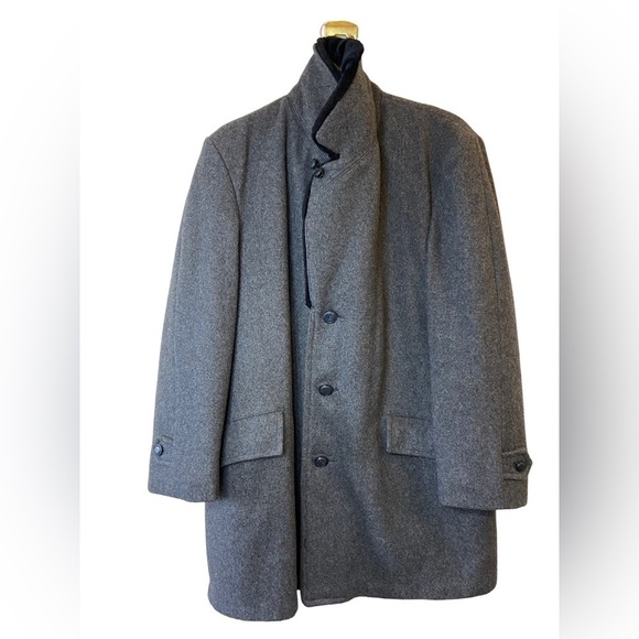 Men’s Vintage Outerwear Originals Tailored By Kenton Gray Wool Coat w/ Fur - Picture 5 of 12